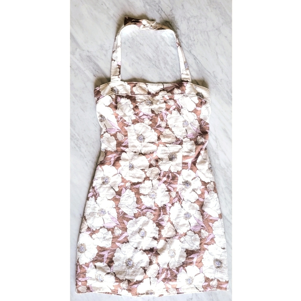 Abercrombie & Fitch Floral Mini Dress - White and Brown